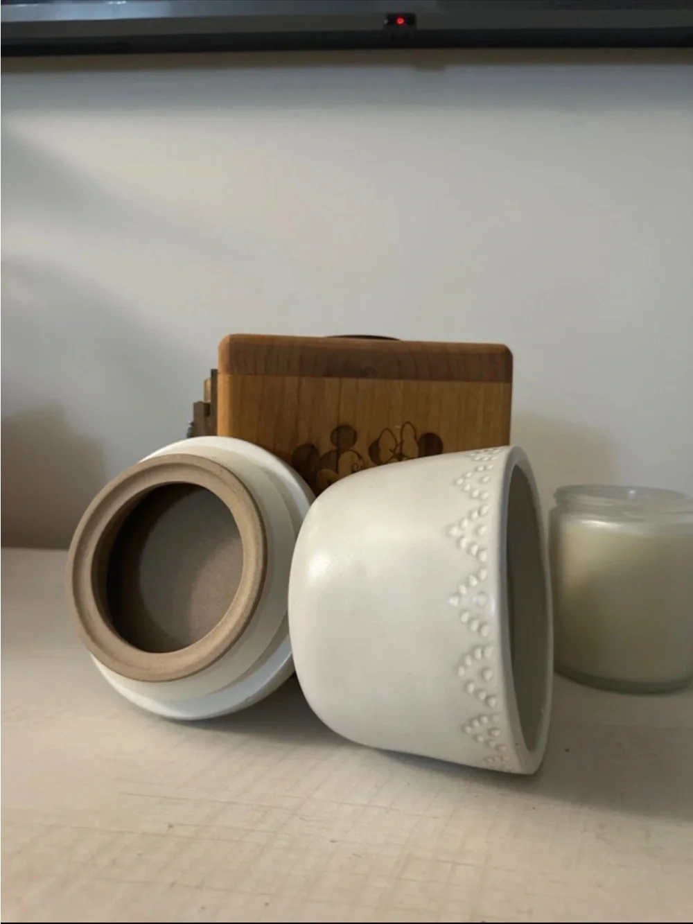 White Ceramic Decorative Ramekin with Beaded Border